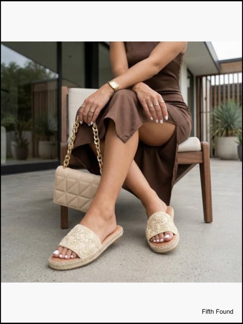 Woven Raffia Slide Sandals with Jute Sole and Memory Foam Cushioning - Picture 2 of 7